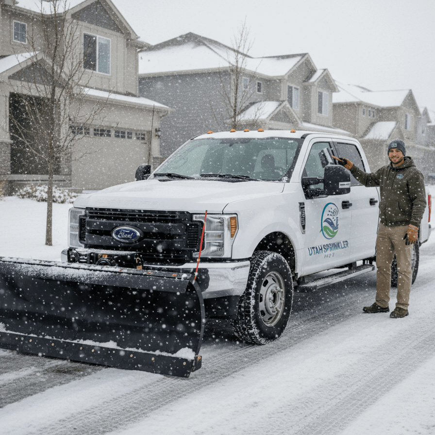 efficient snow removal in utah by sprinkler pros team for a client